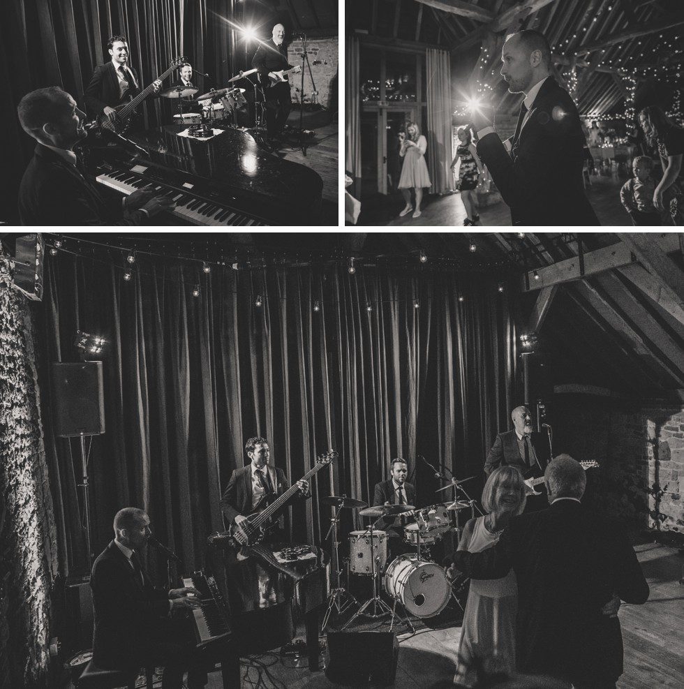 Pianist Danny Mills and his band at a Grittenham Barn wedding