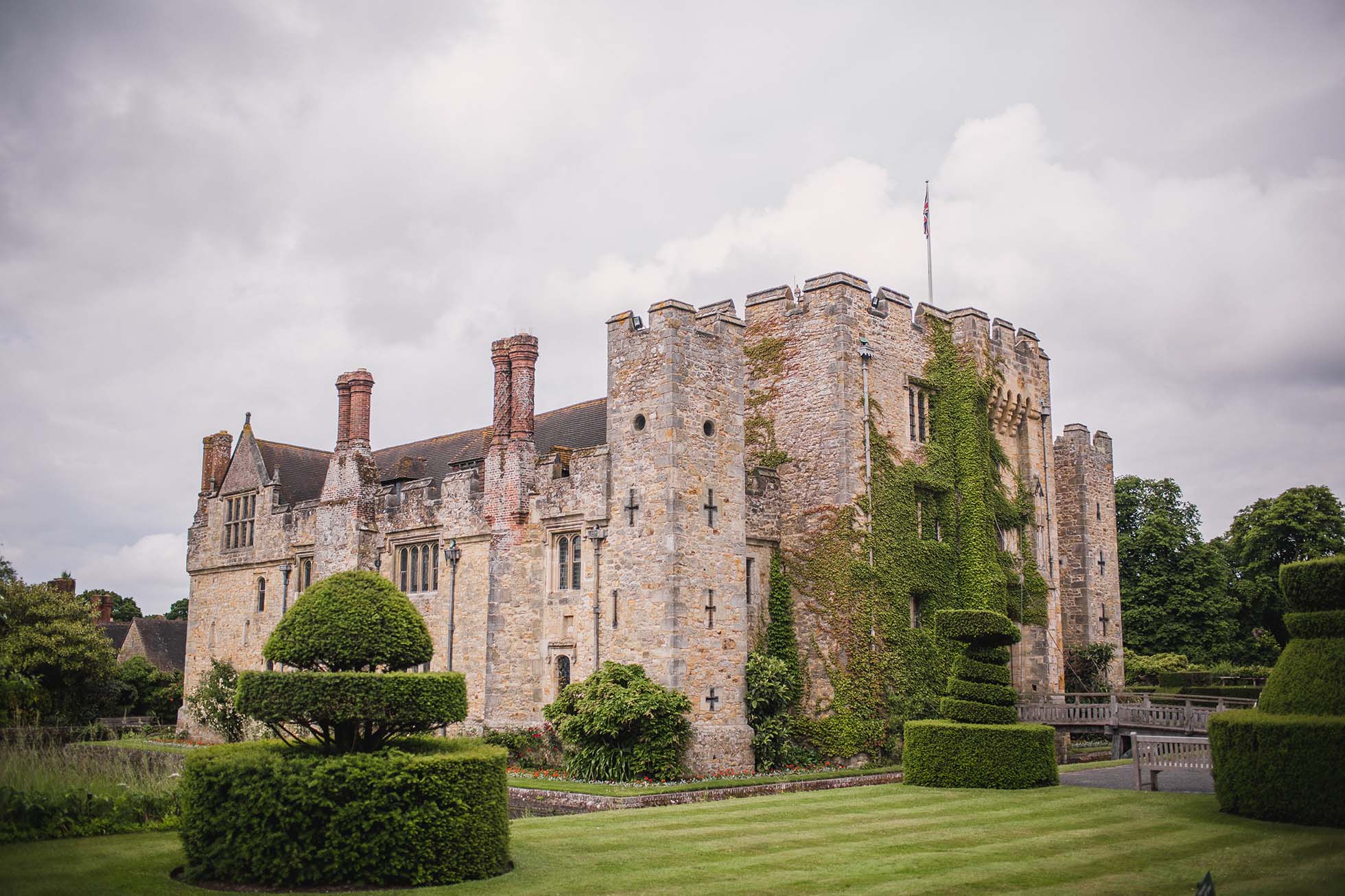 Hever Castle viewed from the beyond the moat