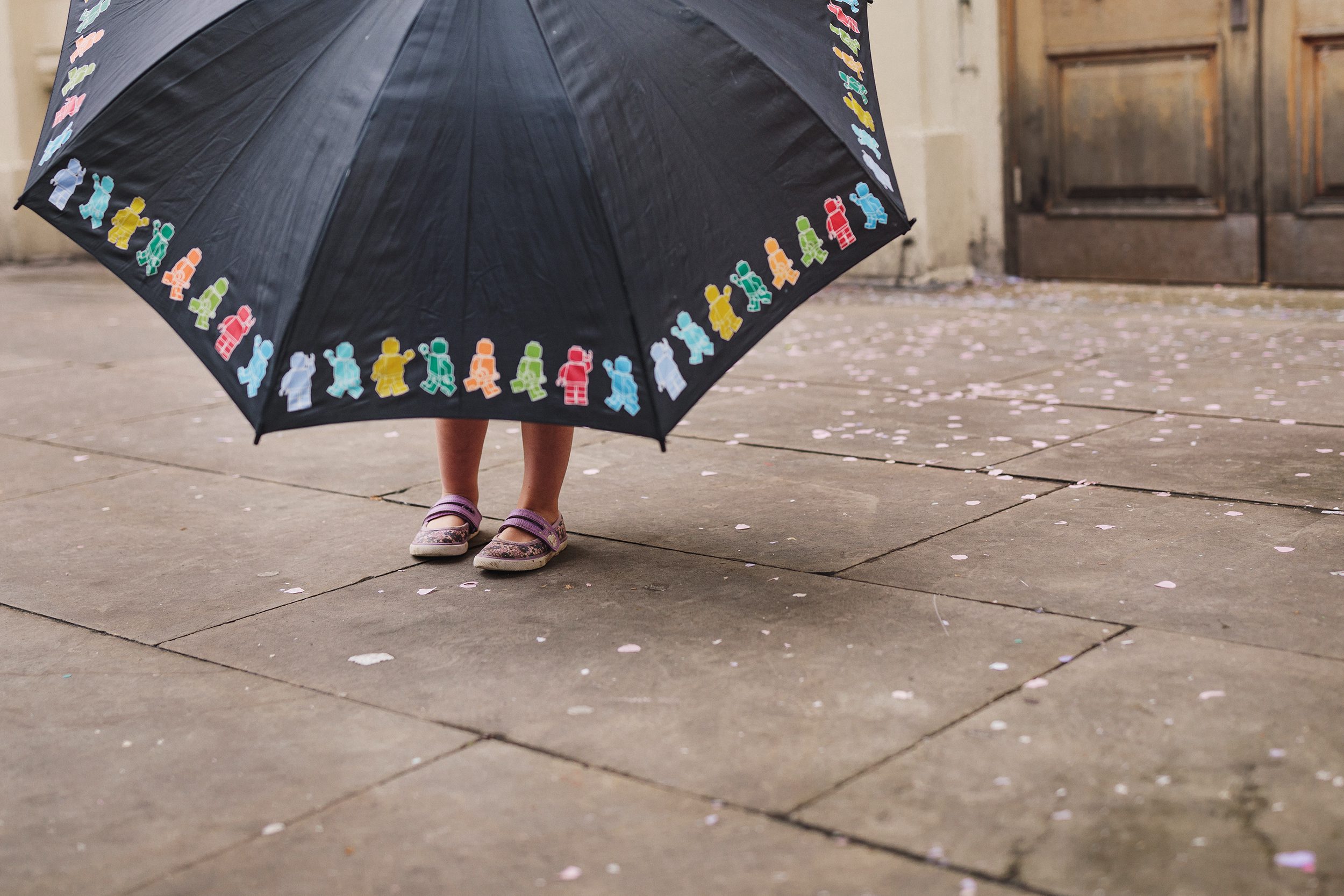 A large umbrella at a Brighton Town Hall wedding