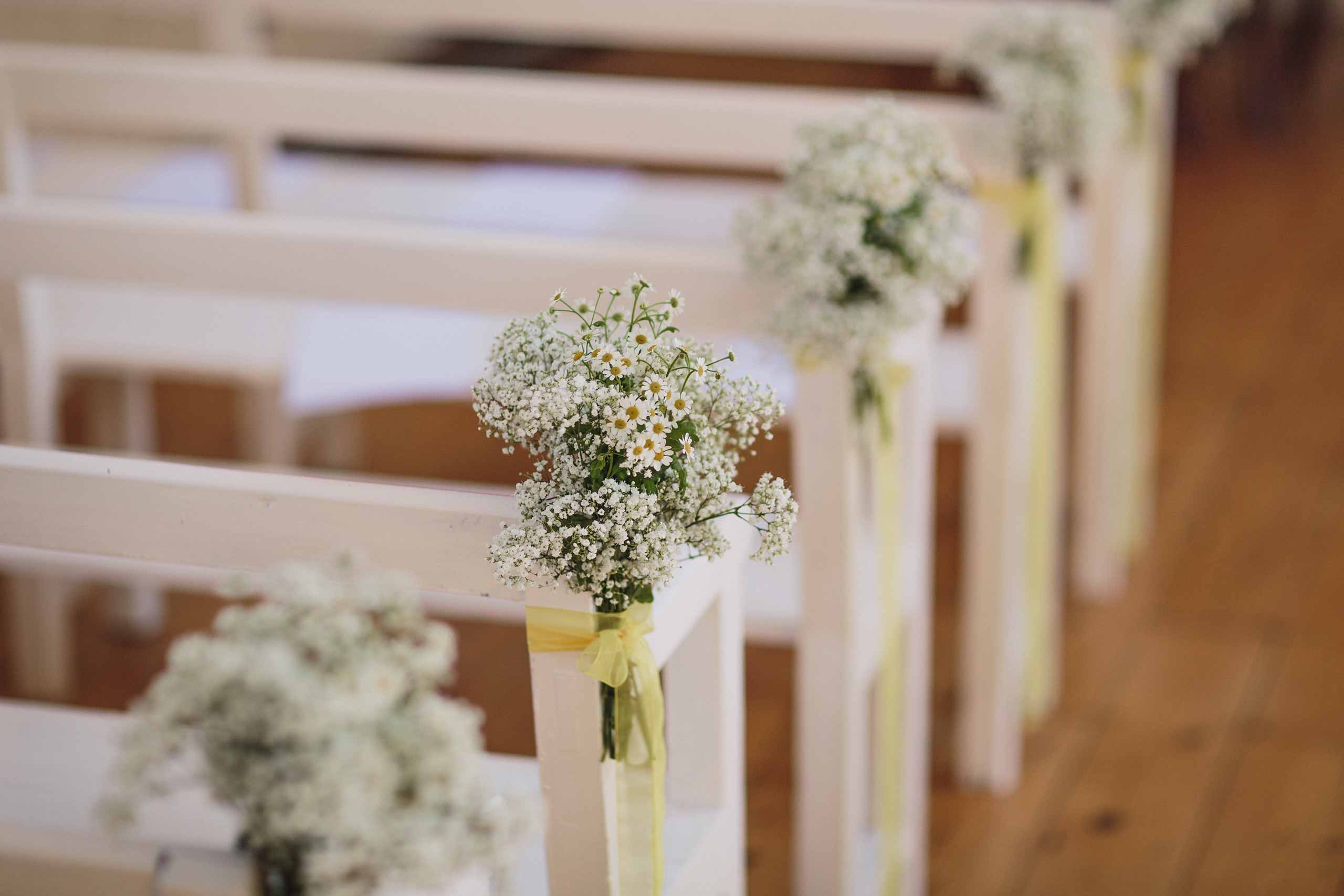 Chantry wedding chapel flowers for a wedding ceremony
