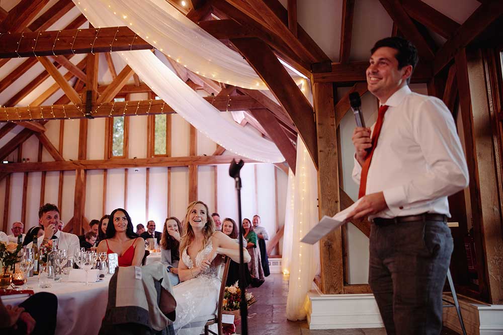 Groom's wedding speech at Brookfield Barn